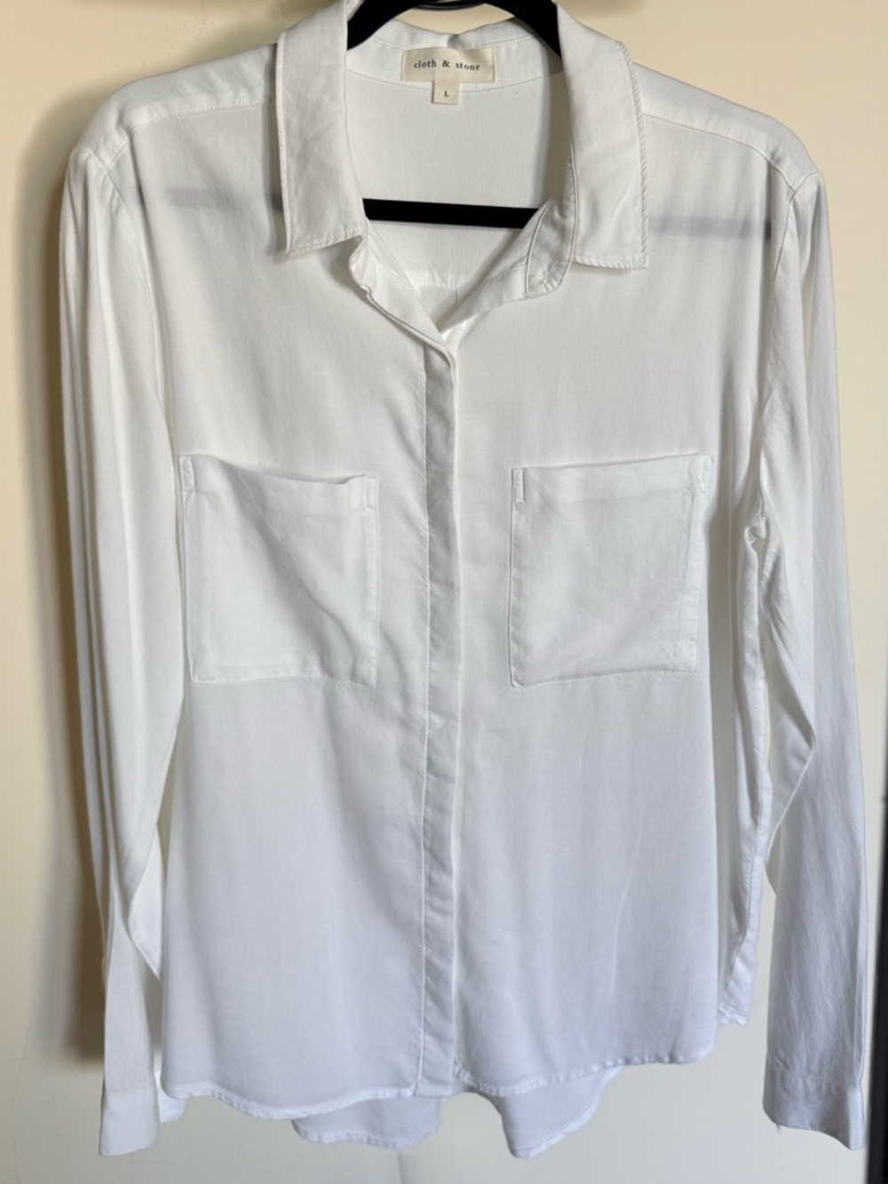 cloth & stone women’s Crisp White Collared button down Shirt